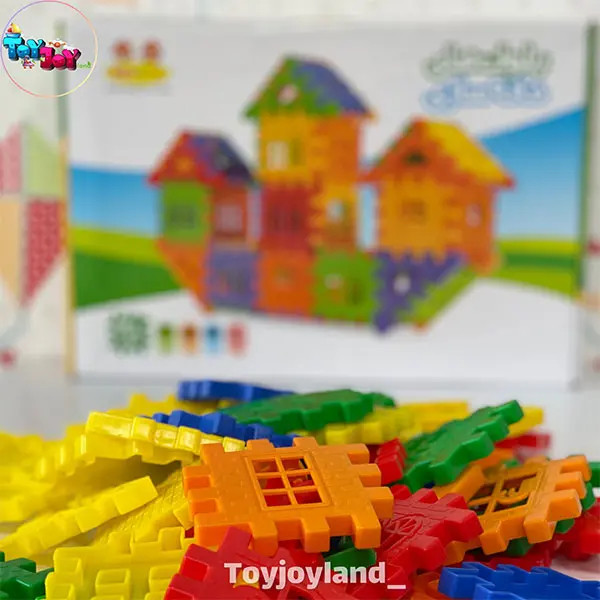 بلوک های خانه سازی 72 قطعه رد تویز