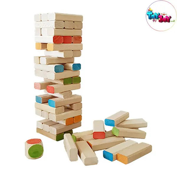 بازی آموزشی جنگا یا برج هیجان برند سپتا مدل رنگی 54 قطعه