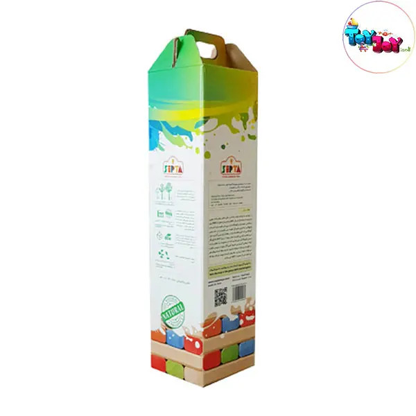 بازی آموزشی جنگا یا برج هیجان برند سپتا مدل رنگی 54 قطعه