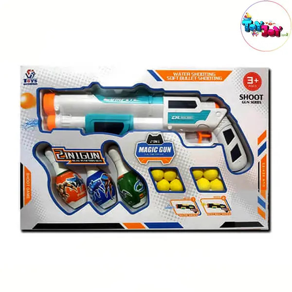 اسباب بازی تفنگ دوکاره آبپاش و توپ ابری مدل شات گان کد 648-40
