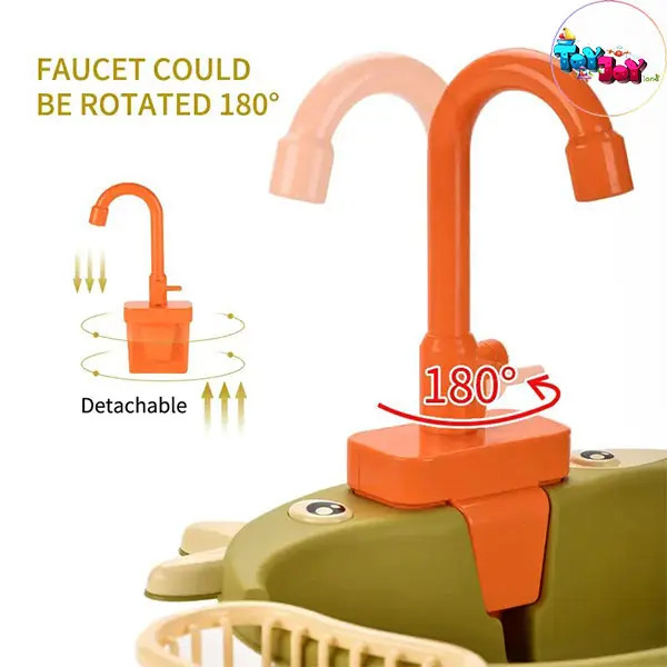 اسباب بازی سینک ظرفشویی طرح گاو رنگ صورتی