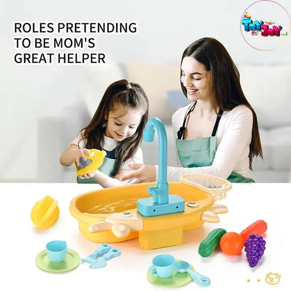 اسباب بازی سینک ظرفشویی طرح گاو رنگ صورتی