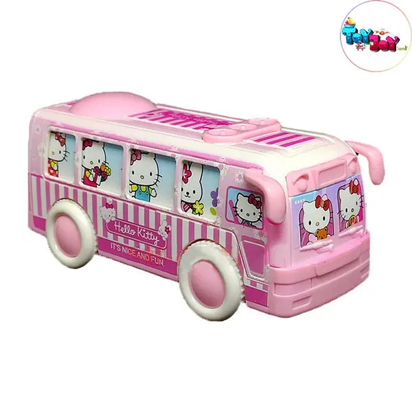 اسباب بازی اتوبوس قدرتی و عقب کش مدل هلو کیتی