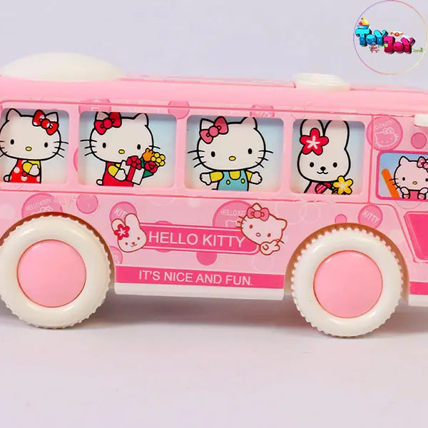 اسباب بازی اتوبوس قدرتی و عقب کش مدل هلو کیتی