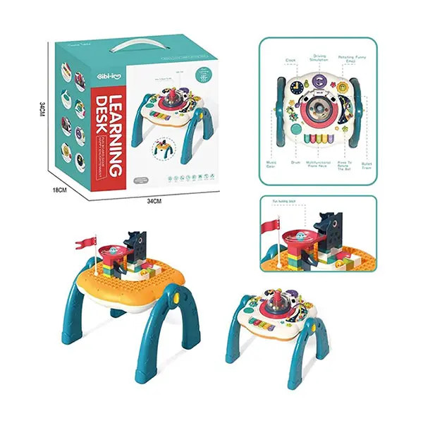 میز بازی کودک دو طرفه رنگ آبی کد 8001