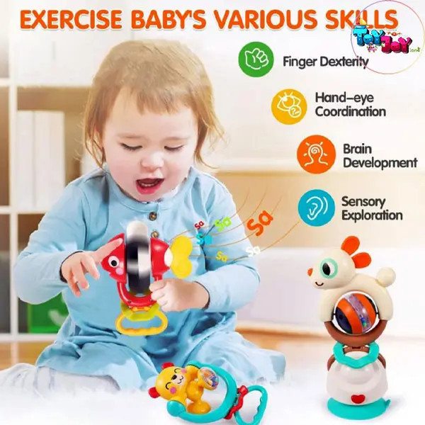 اسباب بازی جغجغه دو کاره طرح خرگوش هولا (هالی تویز ) مدل E7975B