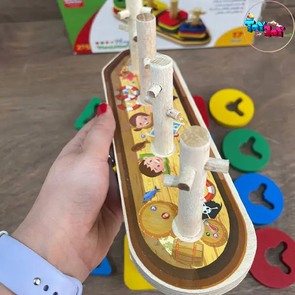 اسباببازی آموزشی مونتهسوری طرح کشتی مانعدار | Wooden Ship