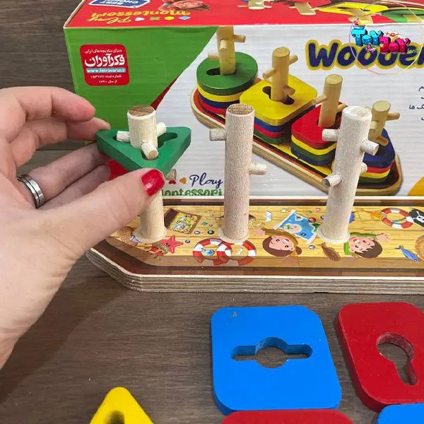 اسباببازی آموزشی مونتهسوری طرح کشتی مانعدار | Wooden Ship