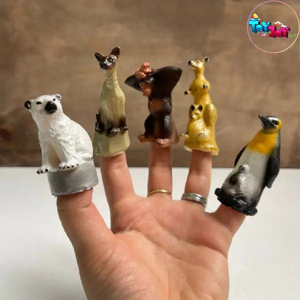 بازی عروسک انگشتی سیلیکونی حیوانات جنگل | Jungle Finger Puppets
