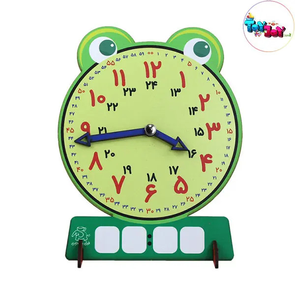 ساعت آموزشی وایت بردی چوبی طرح حیوانات – برند فیل و فنجون