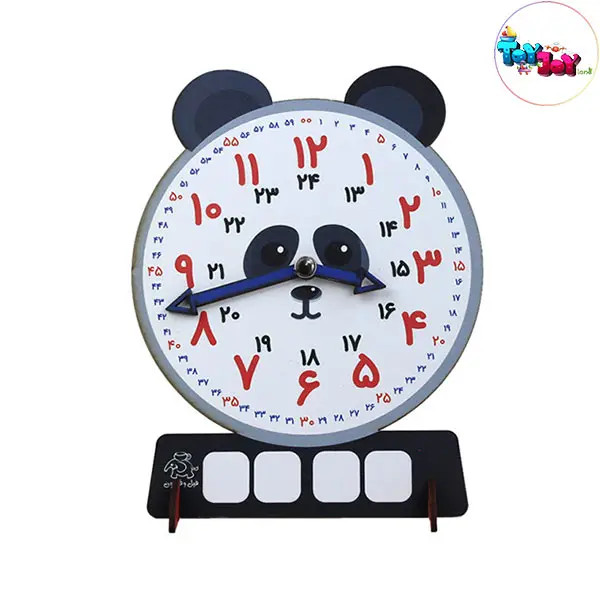 ساعت آموزشی وایت بردی چوبی طرح حیوانات – برند فیل و فنجون