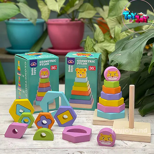 برج هوش چوبی مدل شیر – اسباببازی آموزشی کودک