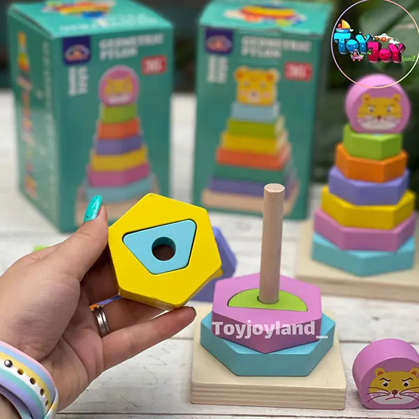 برج هوش چوبی مدل شیر – اسباببازی آموزشی کودک