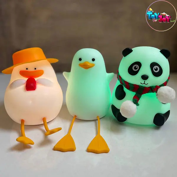 چراغ خواب پاندای شالدار سیلیکونی – دوست نرم و نورانی کودک شما