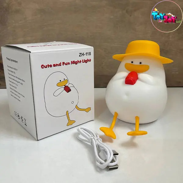 چراغ خواب سیلیکونی اردک کلاه دار – نور ملایم و دوستداشتنی برای کودکان