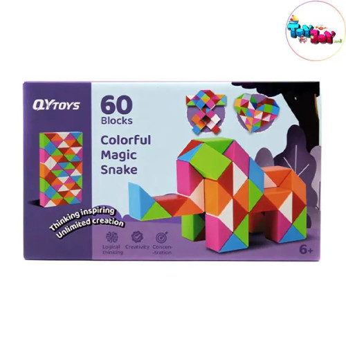 روبیک مار 60 قطعه QYTOYS – پازل ماری ساختنی و خلاقانه