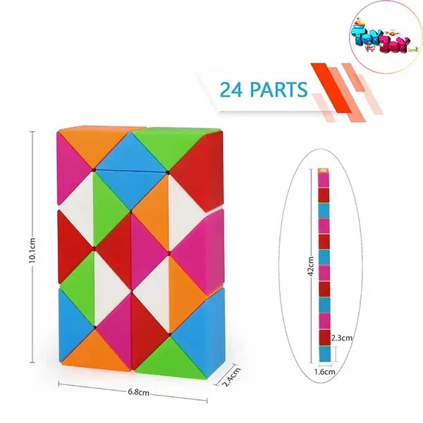 روبیک ماری ۲۴ قطعه QYTOYS – پازل مارپیچی ساختنی و خلاقانه