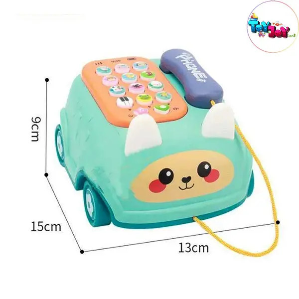 تلفن موزیکال خرگوشی مدل ماشین | آموزش اعداد و صداها با چراغ و موزیک