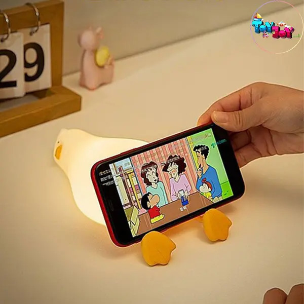 چراغ خواب سیلیکونی اردک خسته | چراغ خواب کودک شارژی ۷ رنگ