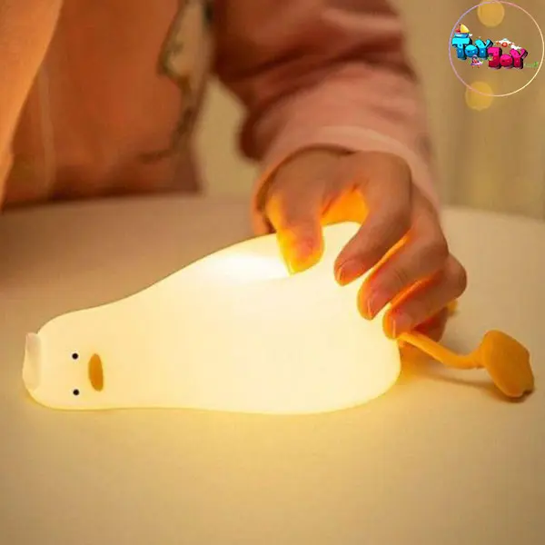 چراغ خواب سیلیکونی اردک خسته | چراغ خواب کودک شارژی ۷ رنگ