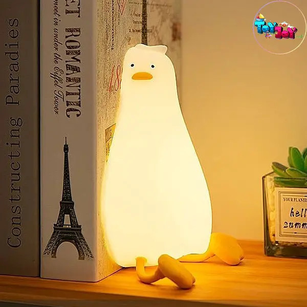 چراغ خواب سیلیکونی اردک خسته | چراغ خواب کودک شارژی ۷ رنگ