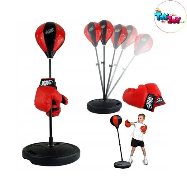 کیسه بوکس فنری کودک (به همراه دستکش و ارتفاع قابل تنظیم)