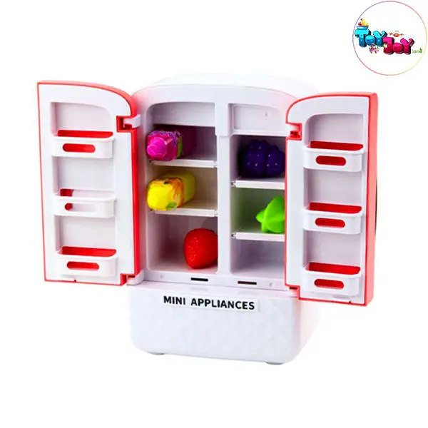 یخچال اسباب بازی دو درب قرمز با نور و صدا