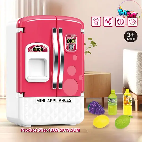 یخچال اسباب بازی دو درب قرمز با نور و صدا