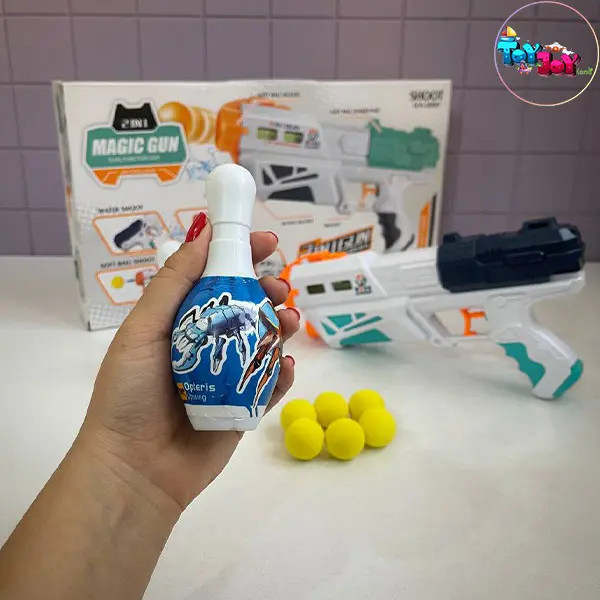 تفنگ دوکاره آبپاش و پرتاب توپ با بولینگ مدل 29-648