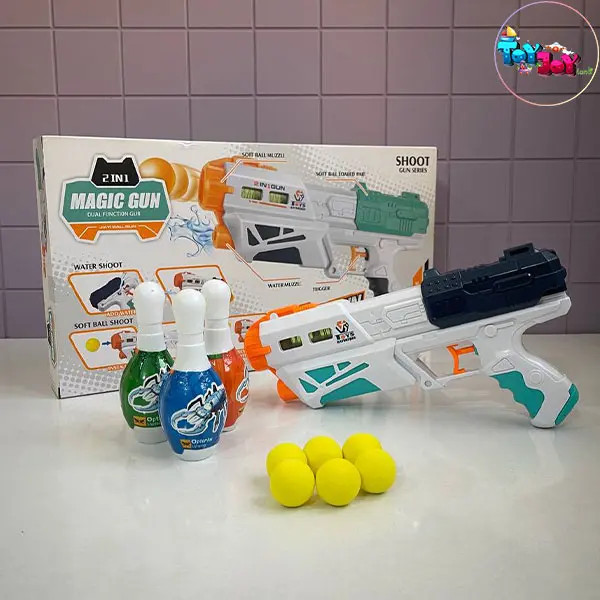 تفنگ دوکاره آبپاش و پرتاب توپ با بولینگ مدل 29-648