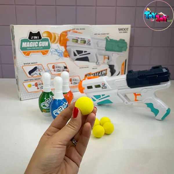 تفنگ دوکاره آبپاش و پرتاب توپ با بولینگ مدل 29-648