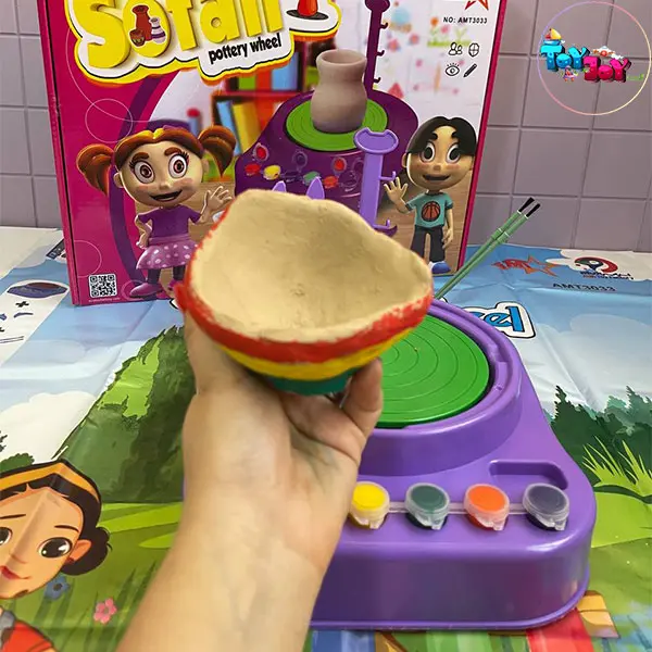 چرخ سفالگری آوا در چهار رنگ ( سفالی )