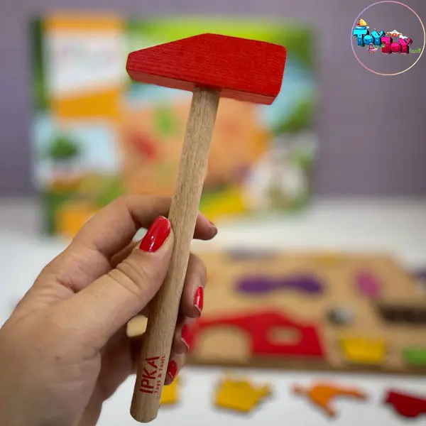 میخ و چکش مزرعه برند ایپکا – بازی خلاقانه چوبی با طرح حیوانات و طبیعت