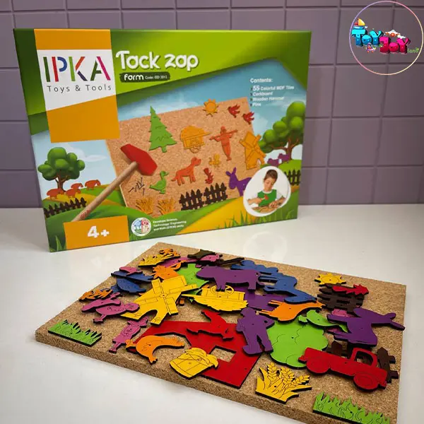 میخ و چکش مزرعه برند ایپکا – بازی خلاقانه چوبی با طرح حیوانات و طبیعت