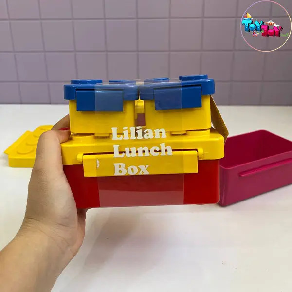 ظرف غذای لگویی 3 تکه لیلیان رنگ آبی در قرمز