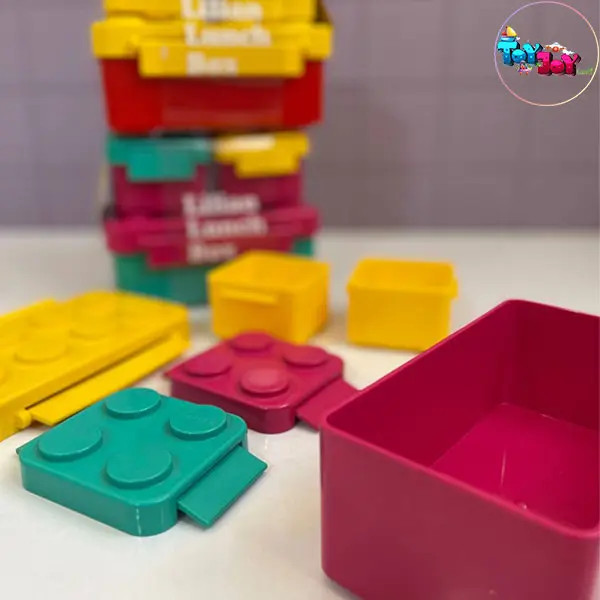 ظرف غذای لگویی 3 تکه لیلیان رنگ آبی در قرمز