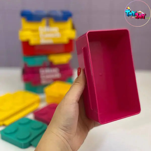 ظرف غذای لگویی 3 تکه لیلیان رنگ آبی در قرمز