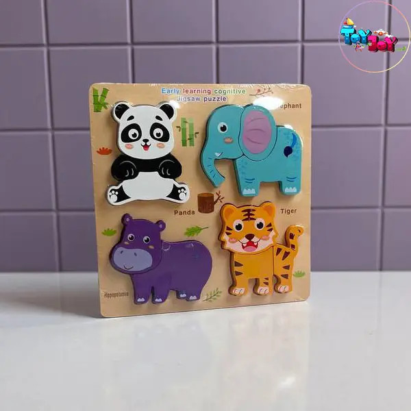 جورچین برجسته چوبی 3 تکه حیوانات و وسایل نقلیه