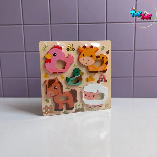 پازل انگشتی برجسته چوبی | Wooden Peg Puzzle