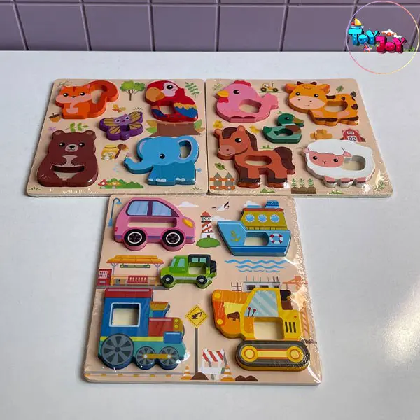 پازل انگشتی برجسته چوبی | Wooden Peg Puzzle