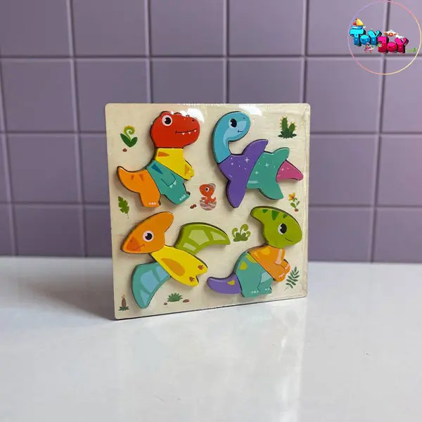 جورچین چوبی برجسته پاستلی طرح حیوانات و دایناسور