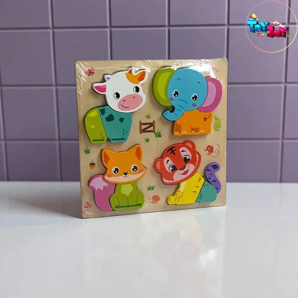 جورچین چوبی برجسته پاستلی طرح حیوانات و دایناسور