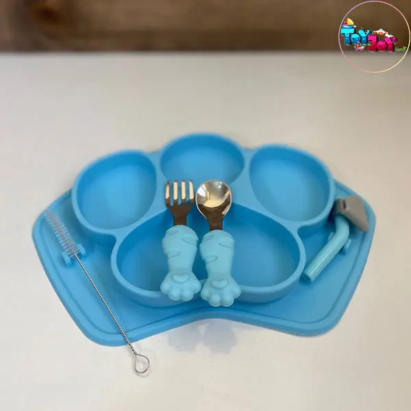 ظرف غذای سیلیکونی کودک طرح پنجه سگ (۴ رنگ)