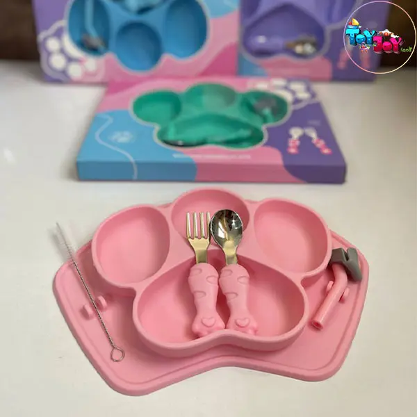 ظرف غذای سیلیکونی کودک طرح پنجه سگ (۴ رنگ)