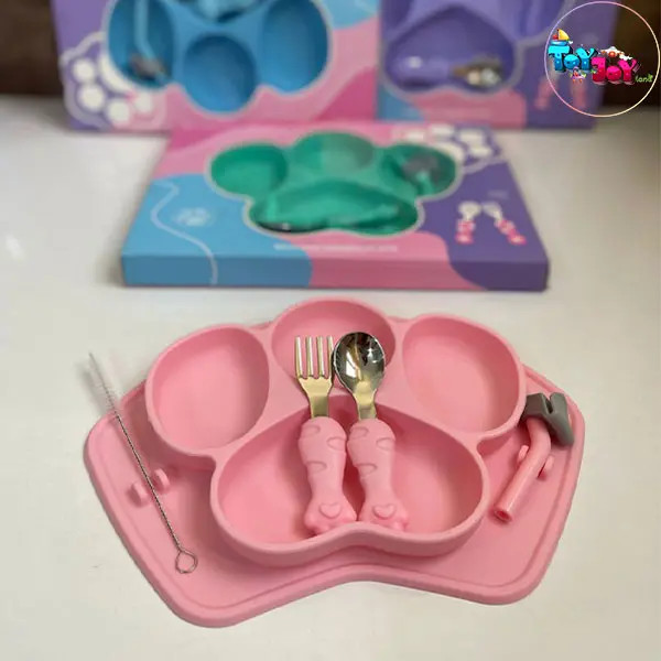 ظرف غذای سیلیکونی کودک طرح پنجه سگ (۴ رنگ)