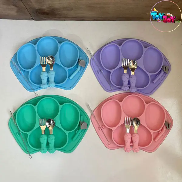 ظرف غذای سیلیکونی کودک طرح پنجه سگ (۴ رنگ)