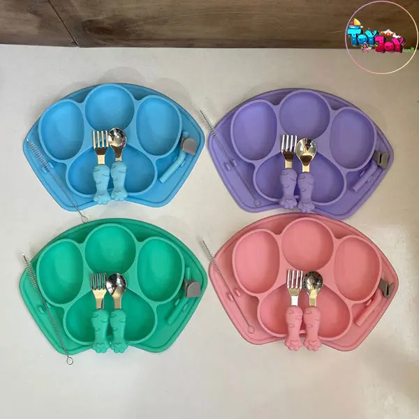 ظرف غذای سیلیکونی کودک طرح پنجه سگ (۴ رنگ)