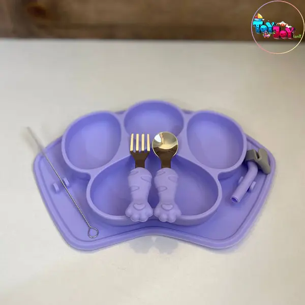 ظرف غذای سیلیکونی کودک طرح پنجه سگ (۴ رنگ)