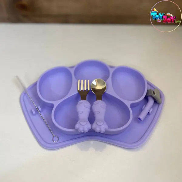 ظرف غذای سیلیکونی کودک طرح پنجه سگ (۴ رنگ)