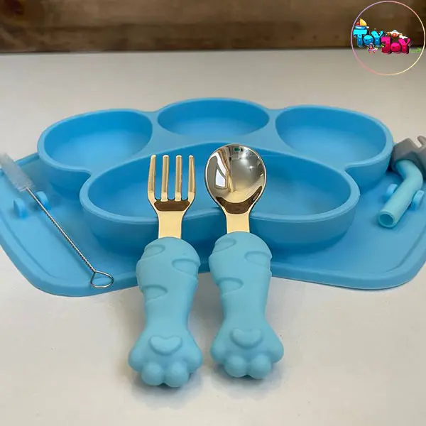 ظرف غذای سیلیکونی کودک طرح پنجه سگ (۴ رنگ)